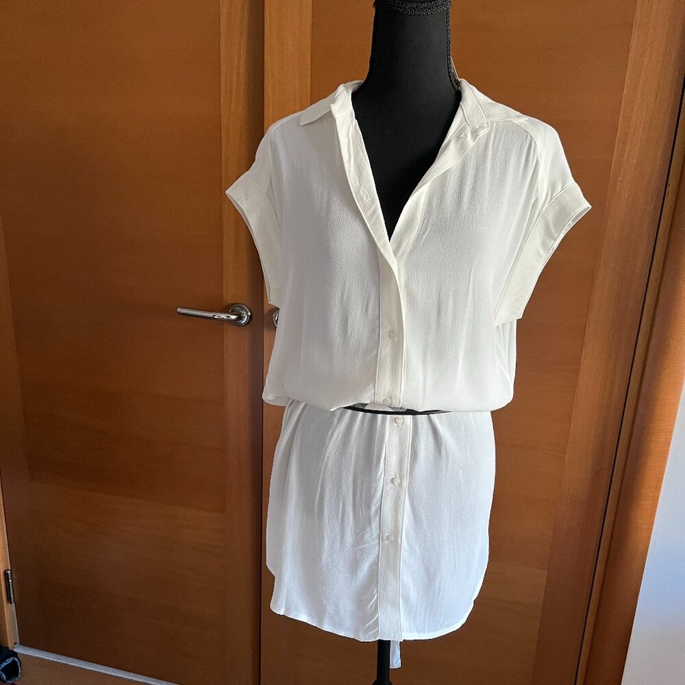 Capped Sleeve Long Shirt Dress Size 4 NWT
